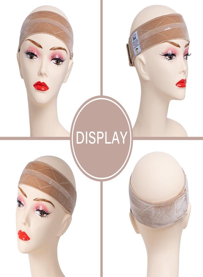 gexworldwide GEX New Wig Band Velvet with Silicone for Keeping Wigs in Place Updated Wig Grip Scarf Head Hair Band Wig Band Adjustable Fastern (Cream) - Image 3